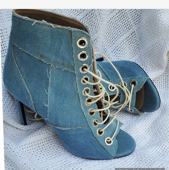 Barbara Bui Denim Stiletto Booties 39/9.5 - Picture 1 of 13